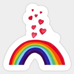 Rainbow LGBT hearts design Sticker